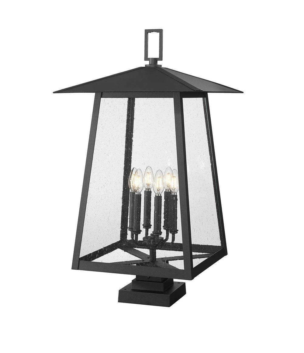 Z-Lite Canada - Six Light Outdoor Pier Mounted Fixture - Rainer - Black- Union Lighting Luminaires Decor