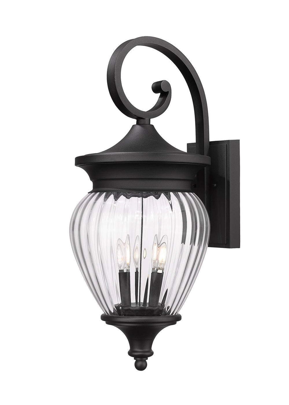 Z-Lite Canada - Four Light Outdoor Wall Light - Davina - Black- Union Lighting Luminaires Decor