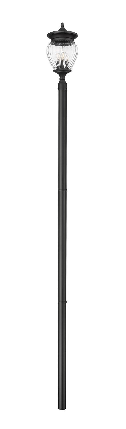 Z-Lite Canada - Four Light Outdoor Post Mounted Fixture - Davina - Black- Union Lighting Luminaires Decor