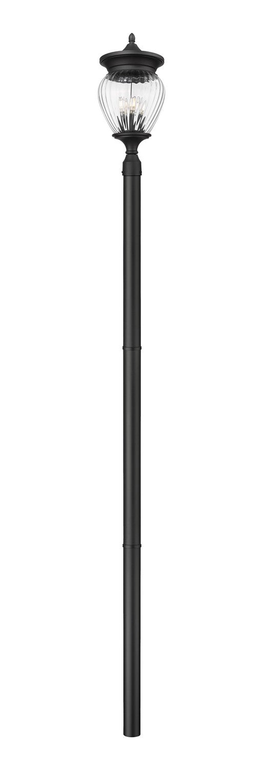 Z-Lite Canada - Four Light Outdoor Post Mounted Fixture - Davina - Black- Union Lighting Luminaires Decor
