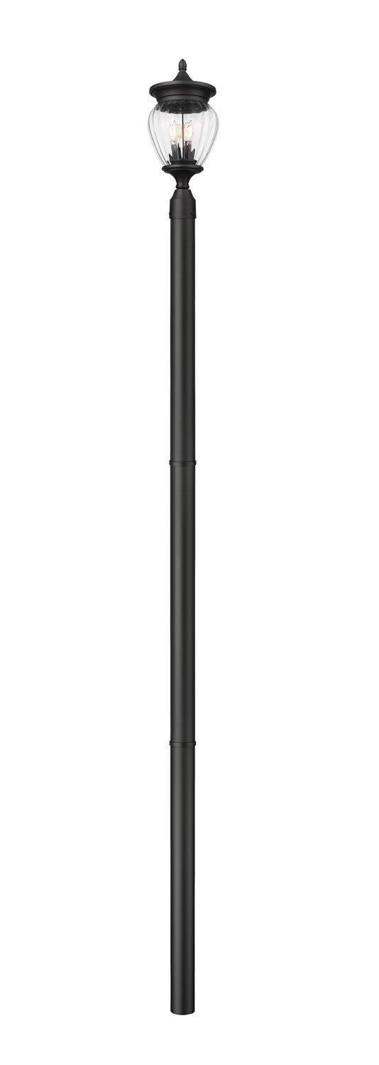 Z-Lite Canada - Three Light Outdoor Post Mounted Fixture - Davina - Black- Union Lighting Luminaires Decor