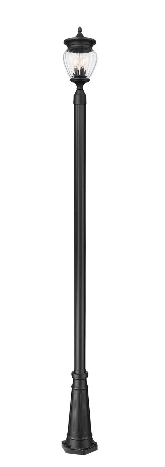 Z-Lite Canada - Three Light Outdoor Post Mounted Fixture - Davina - Black- Union Lighting Luminaires Decor