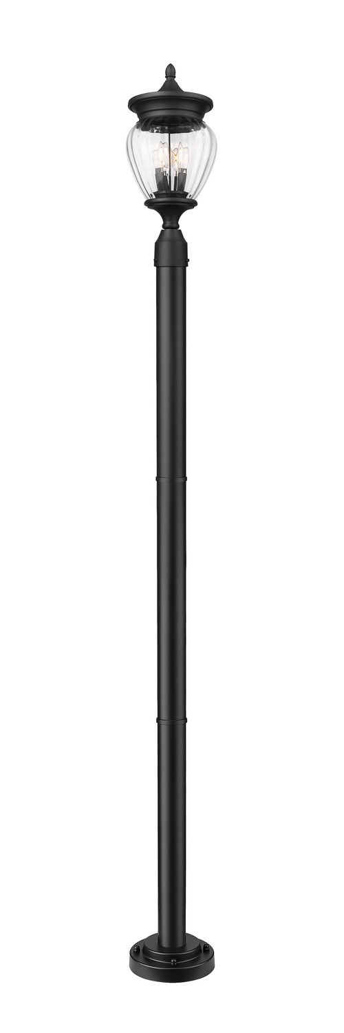 Z-Lite Canada - Three Light Outdoor Post Mounted Fixture - Davina - Black- Union Lighting Luminaires Decor