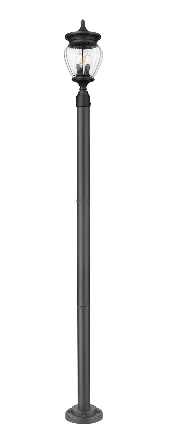 Z-Lite Canada - Three Light Outdoor Post Mounted Fixture - Davina - Black- Union Lighting Luminaires Decor