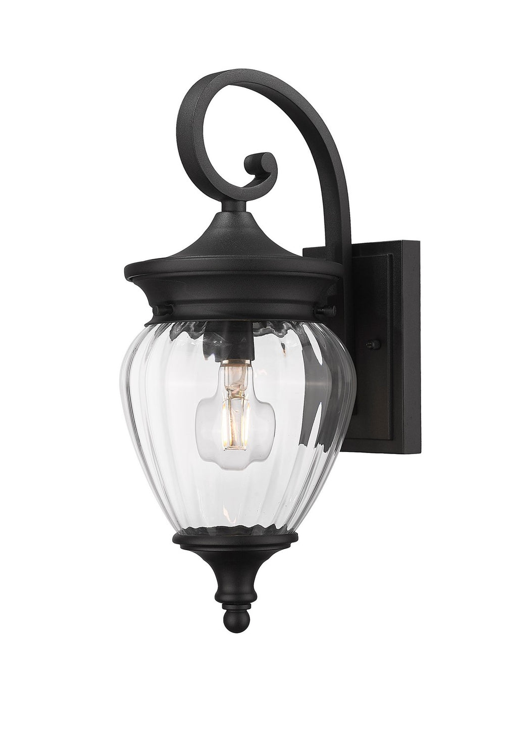 Z-Lite Canada - One Light Outdoor Wall Light - Davina - Black- Union Lighting Luminaires Decor
