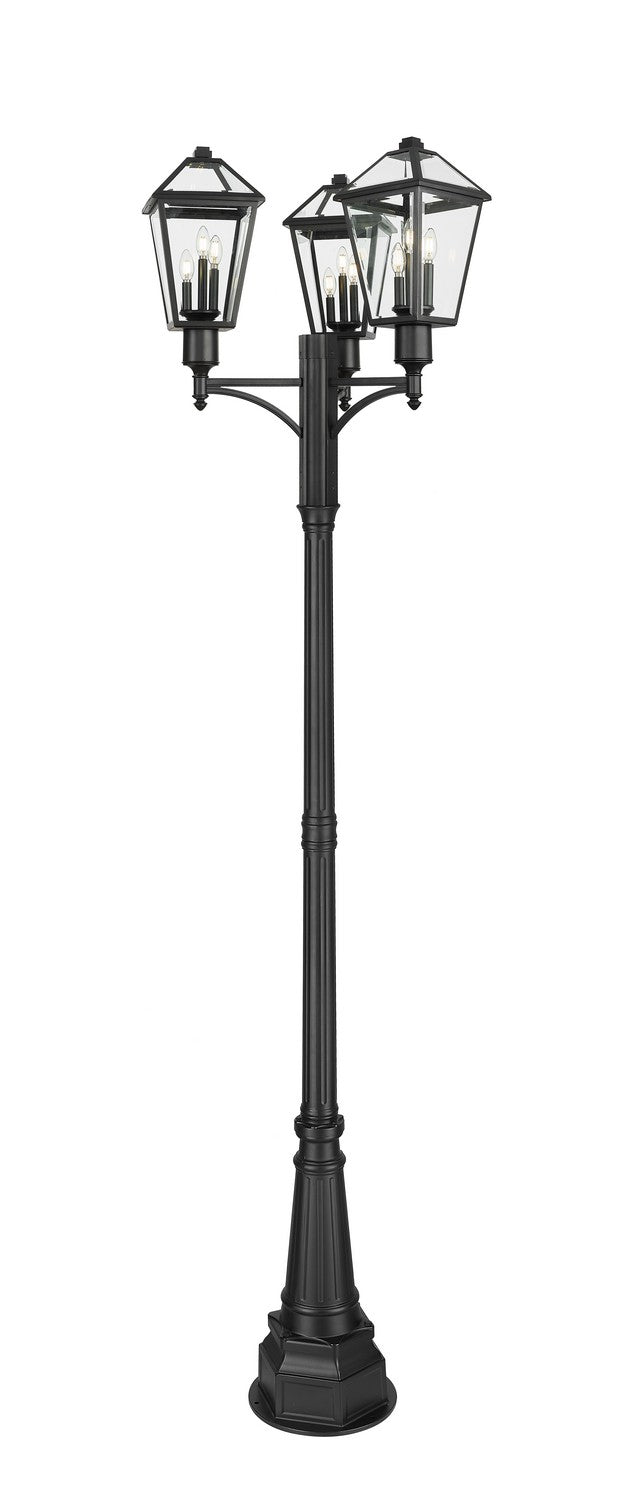Z-Lite Canada - Three Light Outdoor Post Mount Fixture - Talbot - Black- Union Lighting Luminaires Decor