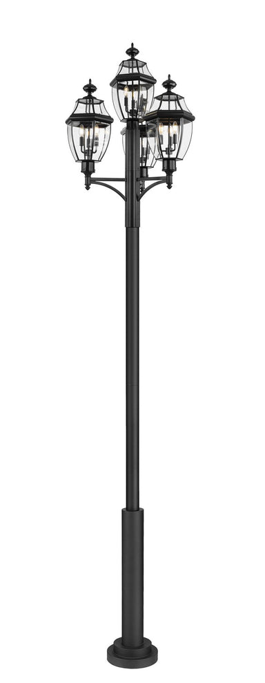 Z-Lite Canada - Three Light Outdoor Post Mount Fixture - Westover - Black- Union Lighting Luminaires Decor