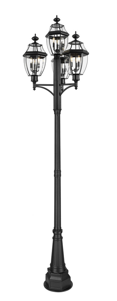Z-Lite Canada - Three Light Outdoor Post Mount Fixture - Westover - Black- Union Lighting Luminaires Decor