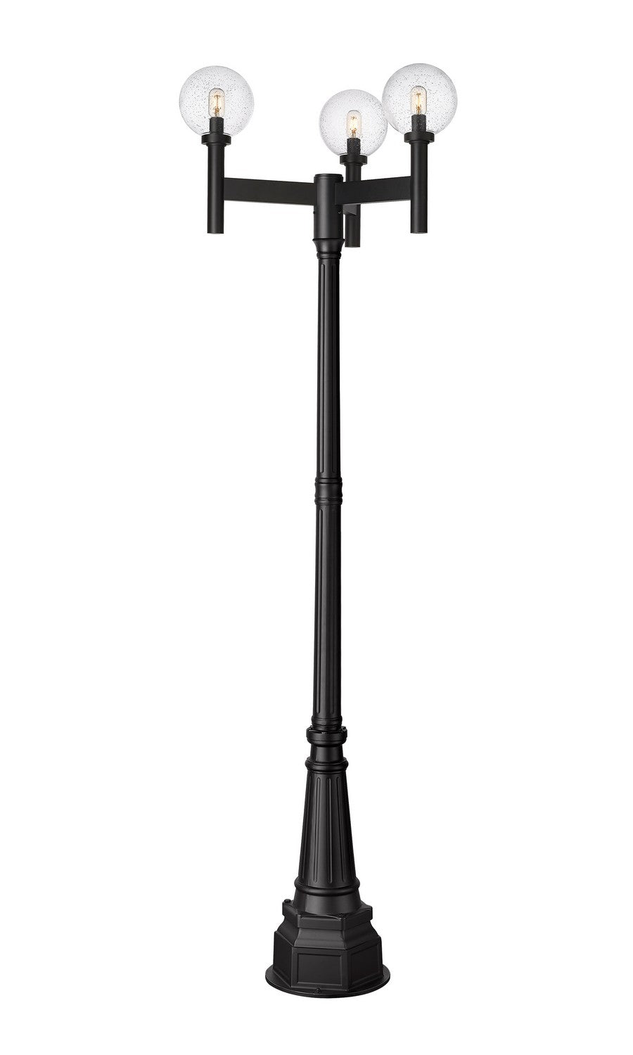 Z-Lite Canada - Three Light Outdoor Post Mount Fixture - Laurent - Black- Union Lighting Luminaires Decor