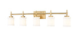 Z-Lite Canada - Five Light Vanity - Cadoc - Modern Gold- Union Lighting Luminaires Decor