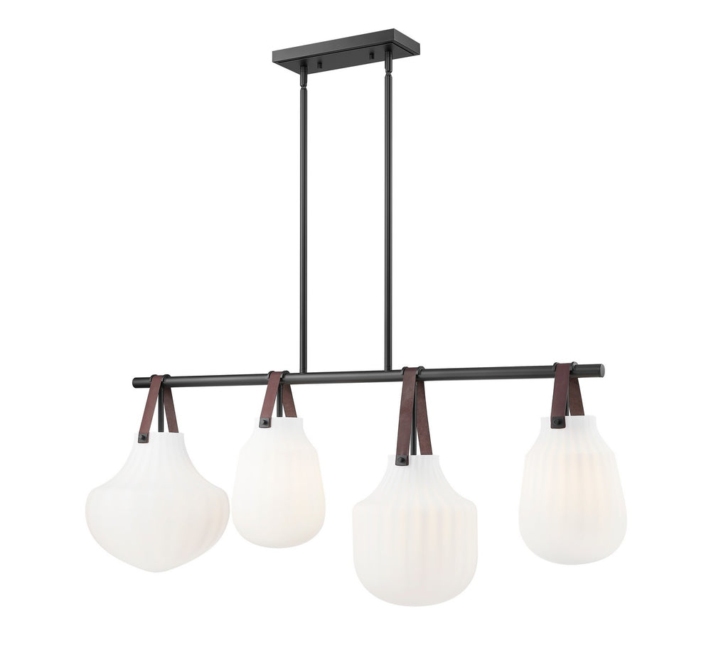 Z-Lite Canada - Four Light Pendant - Newbury - Matte Black- Union Lighting Luminaires Decor