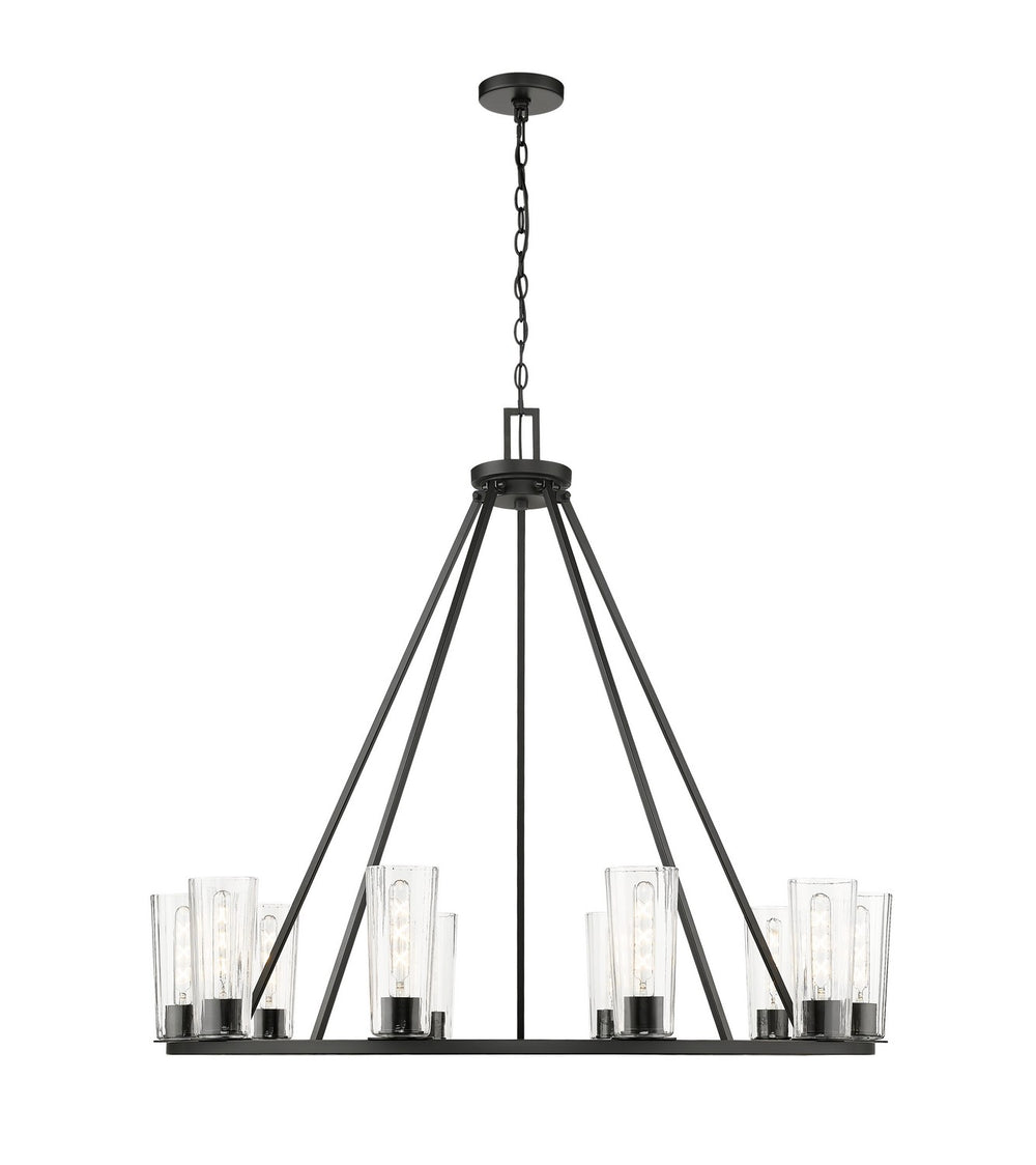 Z-Lite Canada - Ten Light Chandelier - Titus - Matte Black- Union Lighting Luminaires Decor