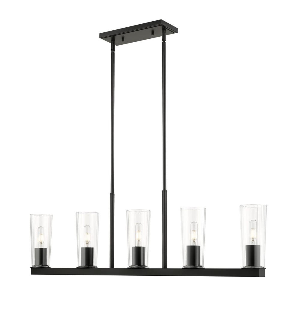 Z-Lite Canada - Five Light Linear Chandelier - Titus - Matte Black- Union Lighting Luminaires Decor