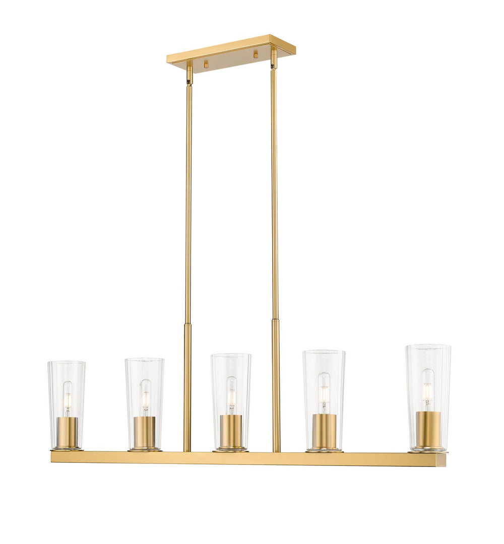 Z-Lite Canada - Five Light Linear Chandelier - Titus - Modern Gold- Union Lighting Luminaires Decor