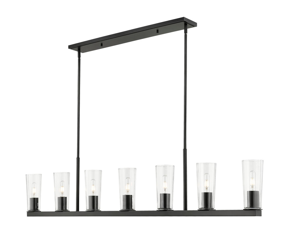 Z-Lite Canada - Seven Light Linear Chandelier - Titus - Matte Black- Union Lighting Luminaires Decor