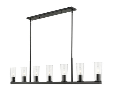 Z-Lite Canada - Seven Light Linear Chandelier - Titus - Matte Black- Union Lighting Luminaires Decor
