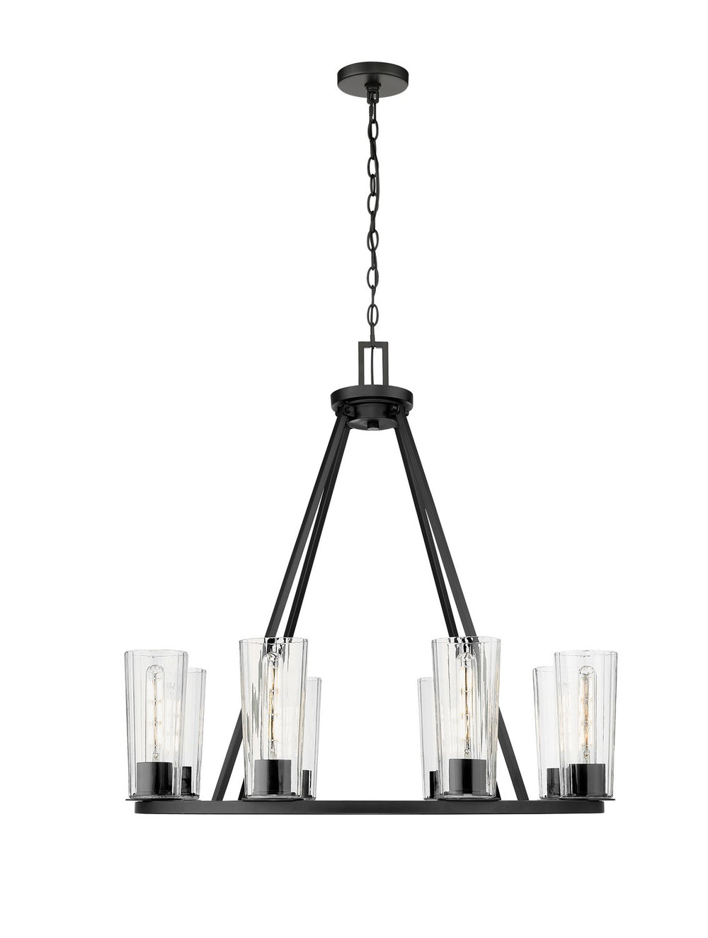 Z-Lite Canada - Eight Light Chandelier - Titus - Matte Black- Union Lighting Luminaires Decor