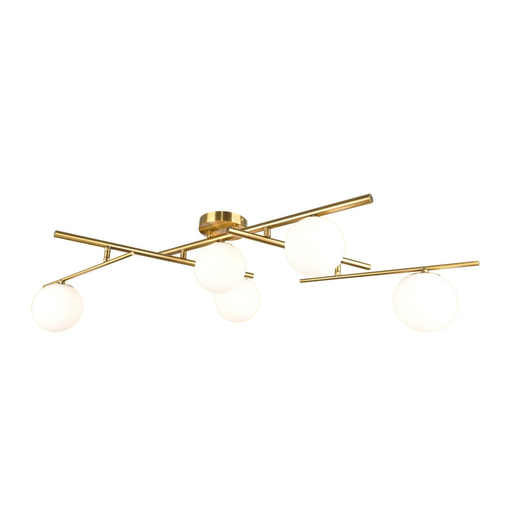 Artcraft Canada - Five Light Semi-Flush Mount - Modena - Plated Brushed Brass- Union Lighting Luminaires Decor