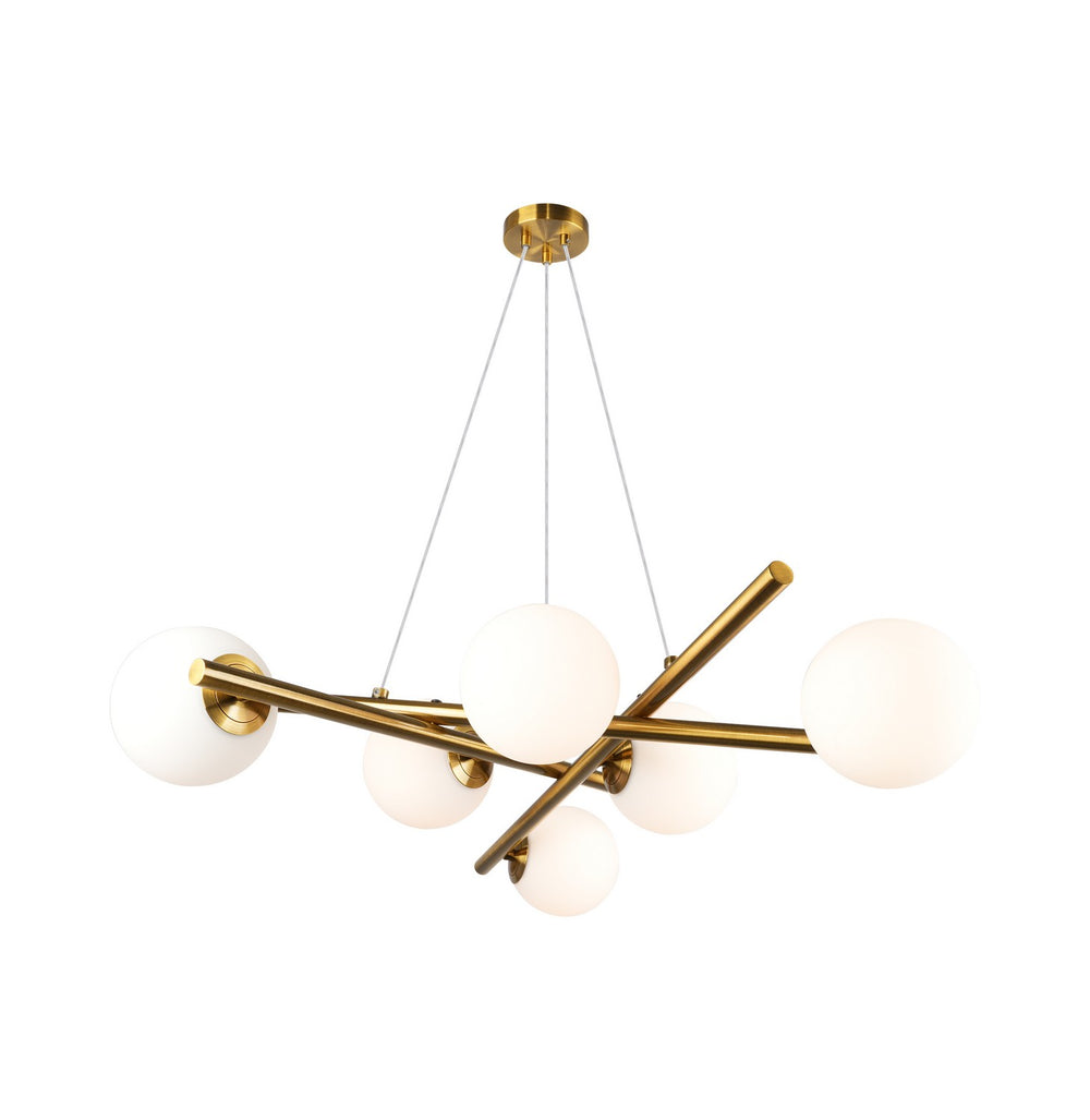 Artcraft Canada - Six Light Chandelier - Modena - Plated Brushed Brass- Union Lighting Luminaires Decor