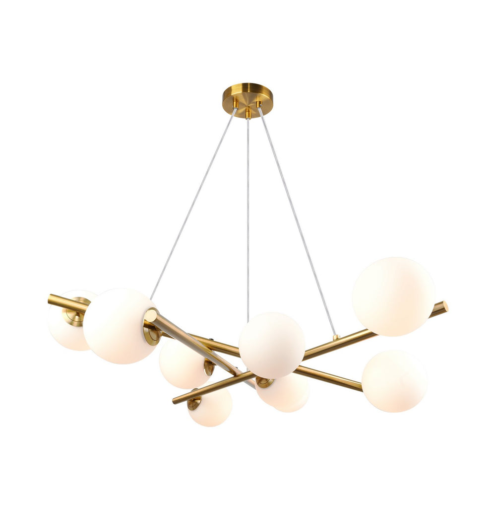 Artcraft Canada - Nine Light Chandelier - Modena - Plated Brushed Brass- Union Lighting Luminaires Decor