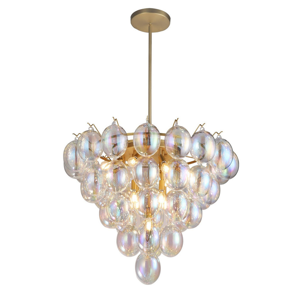 Artcraft Canada - 13 Light Chandelier - Globo - Brushed Brass, Iridescent- Union Lighting Luminaires Decor