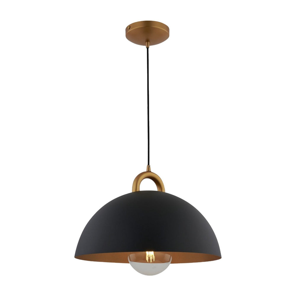 Artcraft Canada - One Light Pendant - Pantheon - Black, Rust Brass- Union Lighting Luminaires Decor