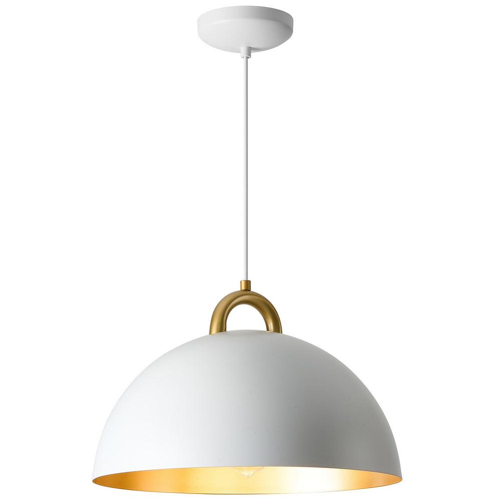 Artcraft Canada - One Light Pendant - Pantheon - Gold, White- Union Lighting Luminaires Decor