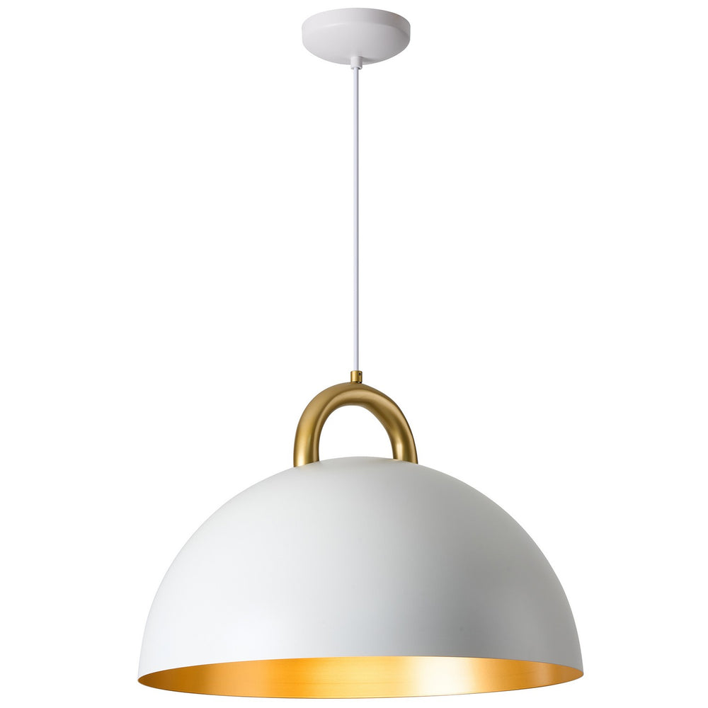 Artcraft Canada - One Light Pendant - Pantheon - Gold, White- Union Lighting Luminaires Decor