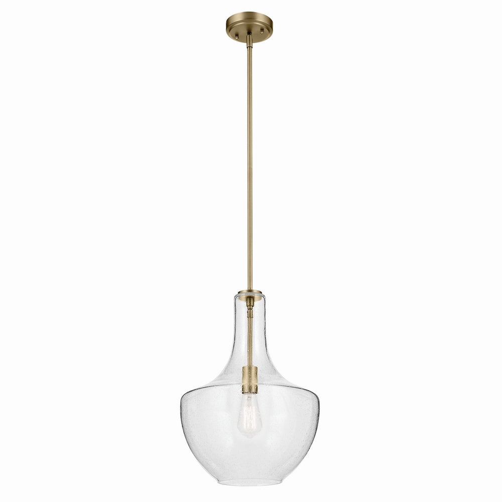 Kichler Canada - One Light Pendant - Everly - Natural Brass- Union Lighting Luminaires Decor