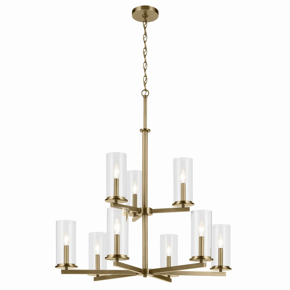 Kichler Canada - Nine Light Chandelier - Crosby - Natural Brass- Union Lighting Luminaires Decor