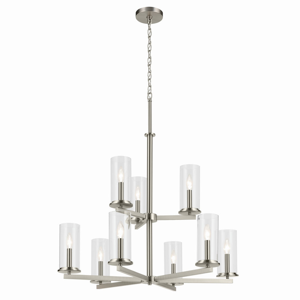 Kichler Canada - Nine Light Chandelier - Crosby - Brushed Nickel- Union Lighting Luminaires Decor