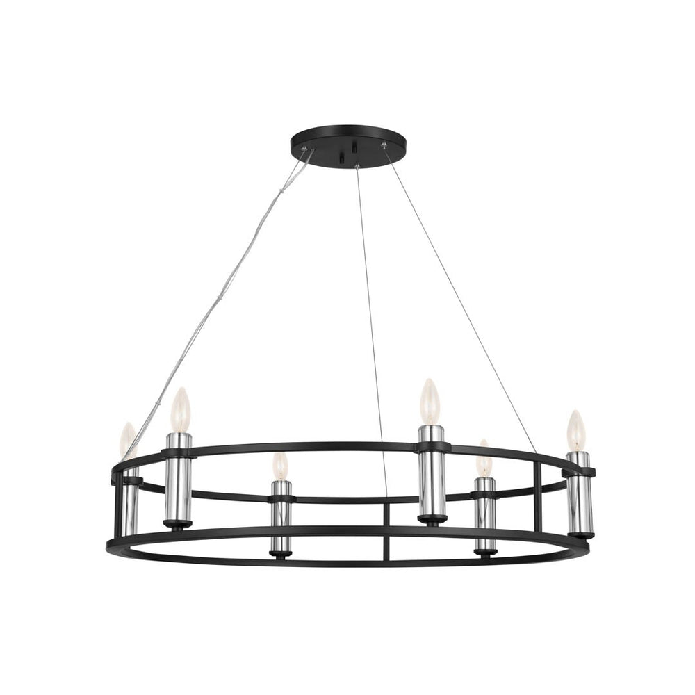 Kichler Canada - Six Light Chandelier - Rosalind - Black- Union Lighting Luminaires Decor