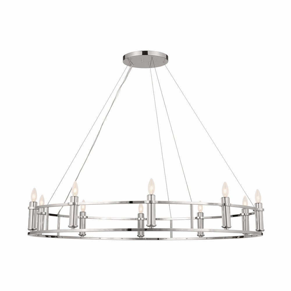 Kichler Canada - Ten Light Chandelier - Rosalind - Polished Nickel- Union Lighting Luminaires Decor