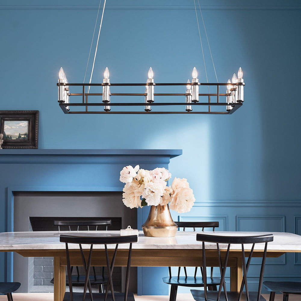 Kichler Canada - 12 Light Linear Chandelier - Rosalind - Black- Union Lighting Luminaires Decor
