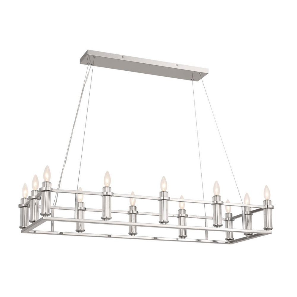 Kichler Canada - 12 Light Linear Chandelier - Rosalind - Polished Nickel- Union Lighting Luminaires Decor