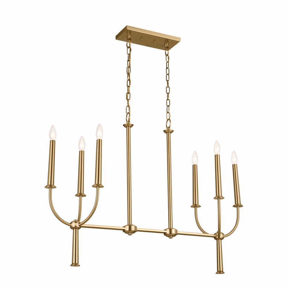 Kichler Canada - Six Light Linear Chandelier - Florence - Brushed Natural Brass- Union Lighting Luminaires Decor