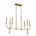Kichler Canada - Six Light Linear Chandelier - Florence - Brushed Natural Brass- Union Lighting Luminaires Decor