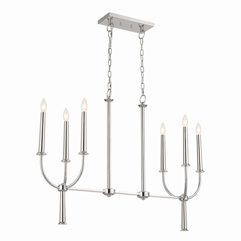 Kichler Canada - Six Light Linear Chandelier - Florence - Polished Nickel- Union Lighting Luminaires Decor