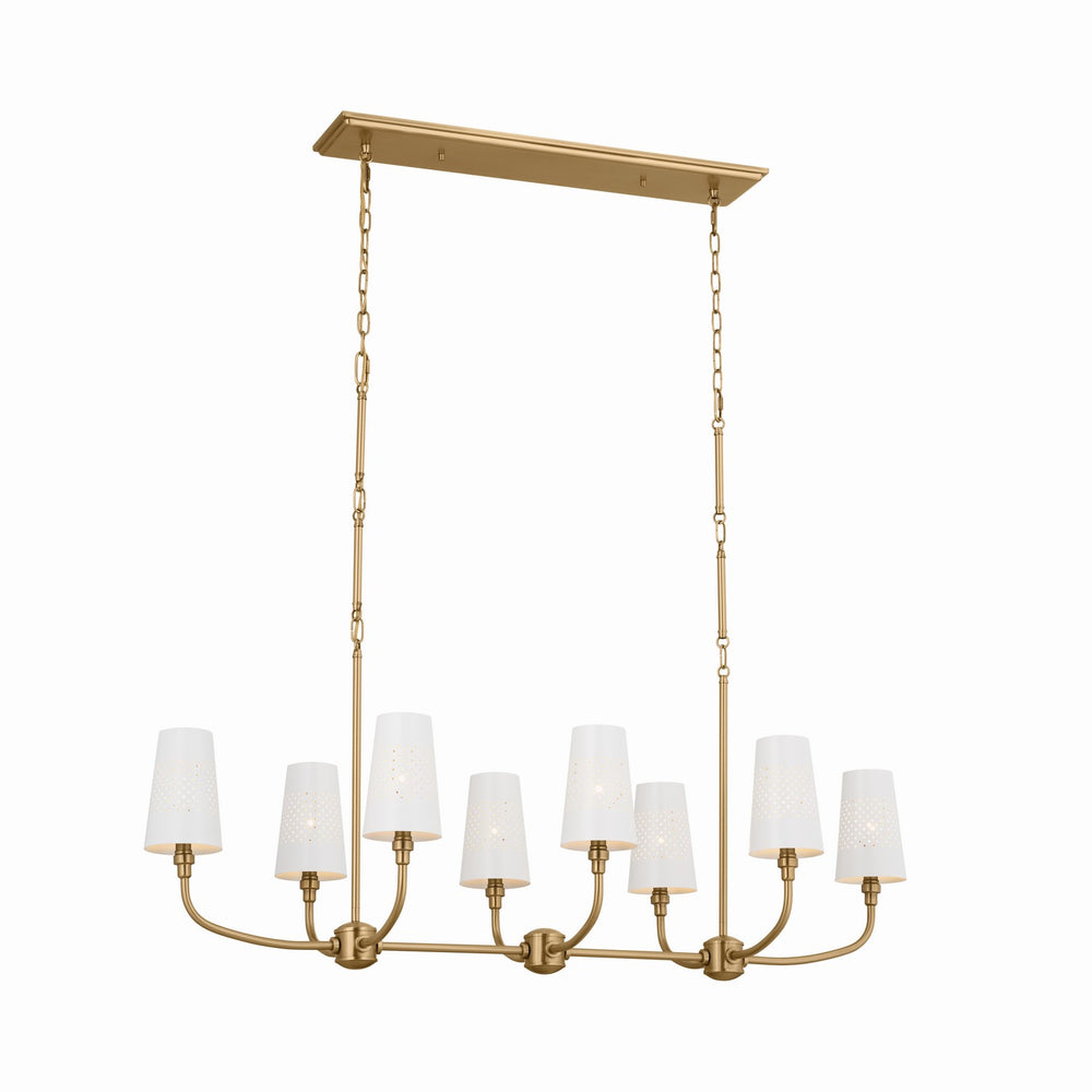 Kichler Canada - Eight Light Linear Chandelier - Adeena - Brushed Natural Brass- Union Lighting Luminaires Decor