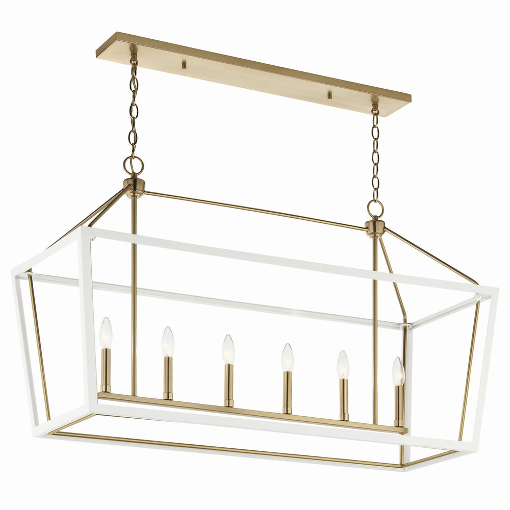 Kichler Canada - Six Light Linear Chandelier - Delvin - Champagne Bronze- Union Lighting Luminaires Decor