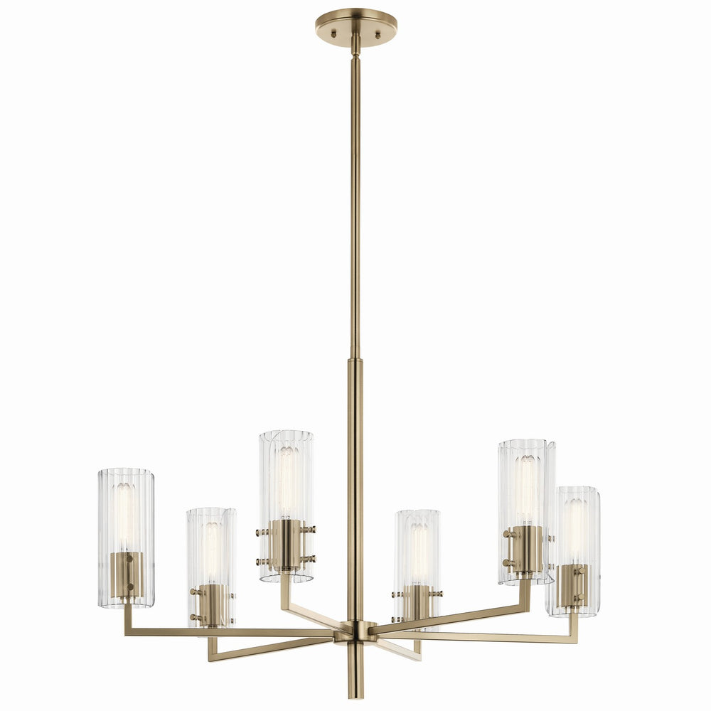 Kichler Canada - Six Light Chandelier - Velestino - Champagne Bronze- Union Lighting Luminaires Decor
