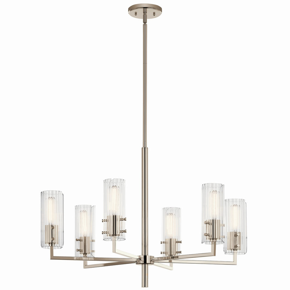 Kichler Canada - Six Light Chandelier - Velestino - Polished Nickel- Union Lighting Luminaires Decor