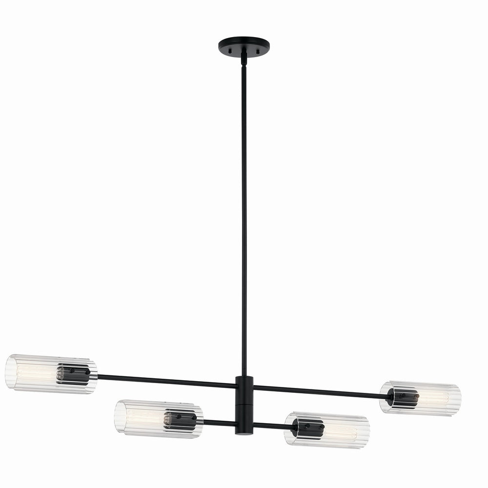 Kichler Canada - Four Light Linear Chandelier - Velestino - Black- Union Lighting Luminaires Decor