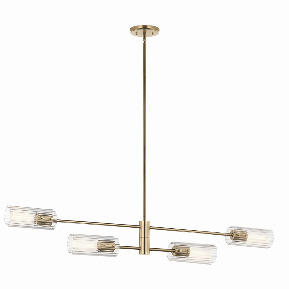 Kichler Canada - Four Light Linear Chandelier - Velestino - Champagne Bronze- Union Lighting Luminaires Decor
