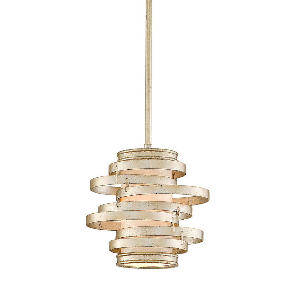 Corbett Lighting Canada - One Light Pendant - Vertigo - Warm Silver Leaf- Union Lighting Luminaires Decor