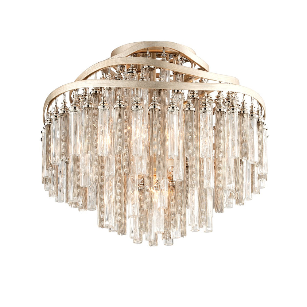 Corbett Lighting Canada - Four Light Semi Flush Mount - Chimera - Tranquility Silver Leaf- Union Lighting Luminaires Decor