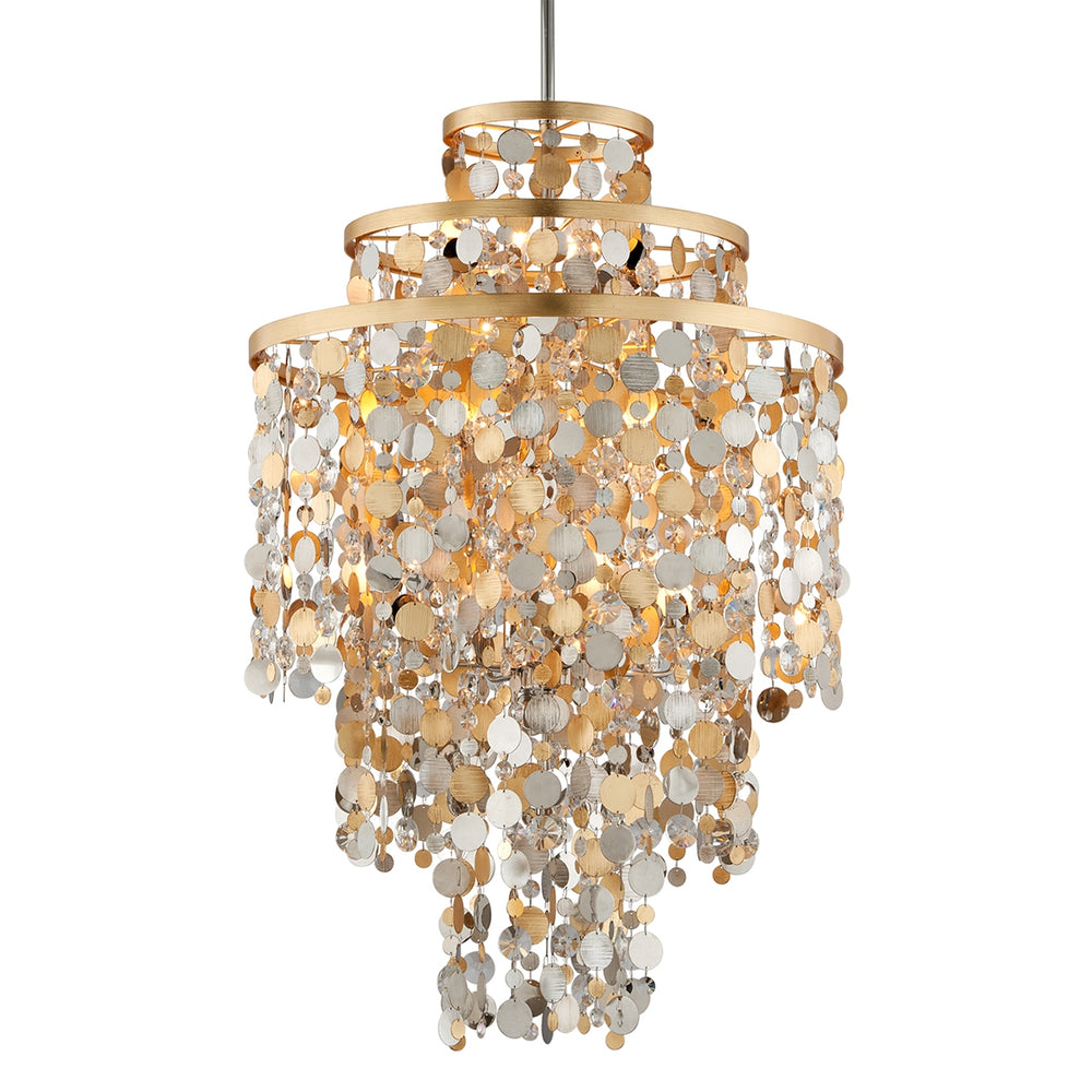 Corbett Lighting Canada - 11 Light Chandelier - Ambrosia - Gold Silver Leaf & Stainless- Union Lighting Luminaires Decor