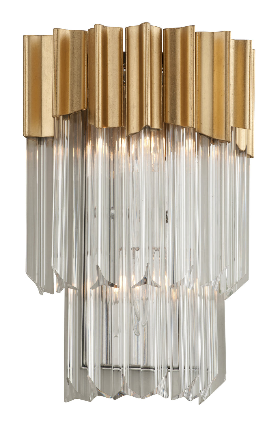 Corbett Lighting Canada - Two Light Wall Sconce - Charisma - Gold Leaf W Polished Stainless- Union Lighting Luminaires Decor