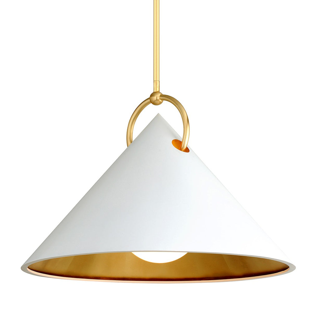 Corbett Lighting Canada - One Light Pendant - Charm - Gold Leaf/White- Union Lighting Luminaires Decor