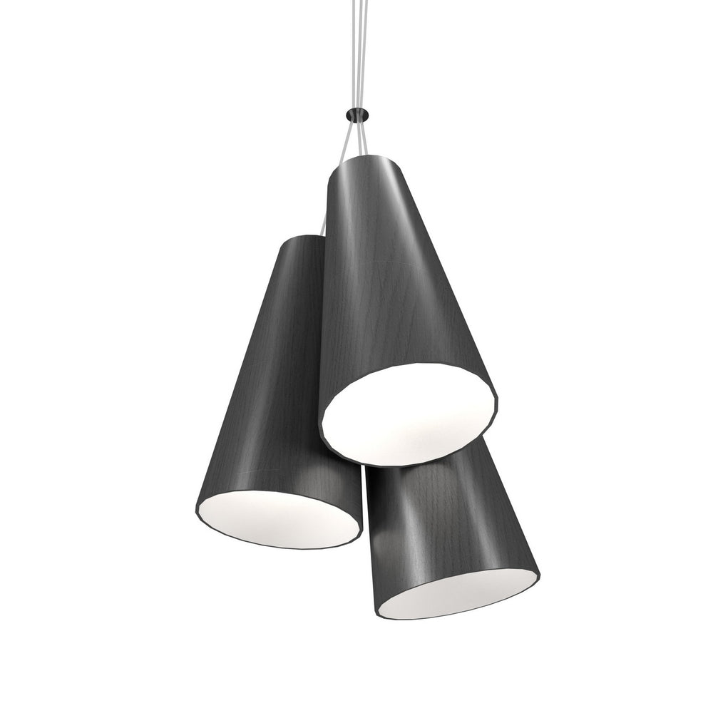 Accord Lighting - Three Light Pendant - Conical - Organic Grey- Union Lighting Luminaires Decor